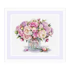 Fishxx домашняя ручная вышивка B1553, ваза с пионами, Набор для вышивки крестиком, декоративная живопись