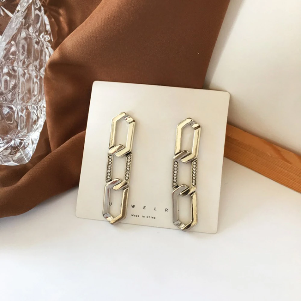 

Punk Style Metal Chain Eardrop Fashion Female Temperament Hip-hop Exaggerated Personality Earrings