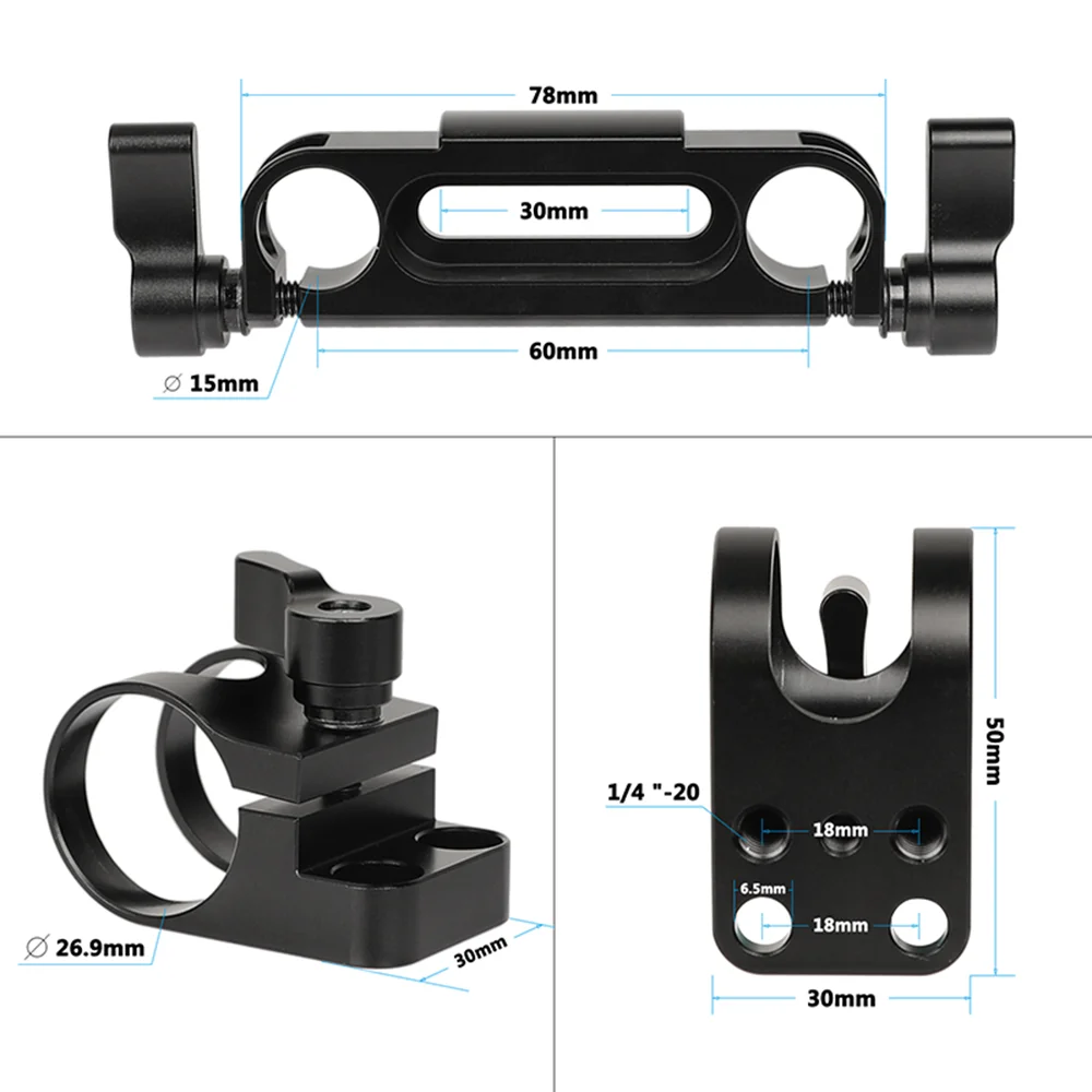 

CAMVATE V-Lock Female Quick Release Adapter With Cheese Plate Rectangle Shape & 15mm Railblock For DSLR Camera Battery Mounting