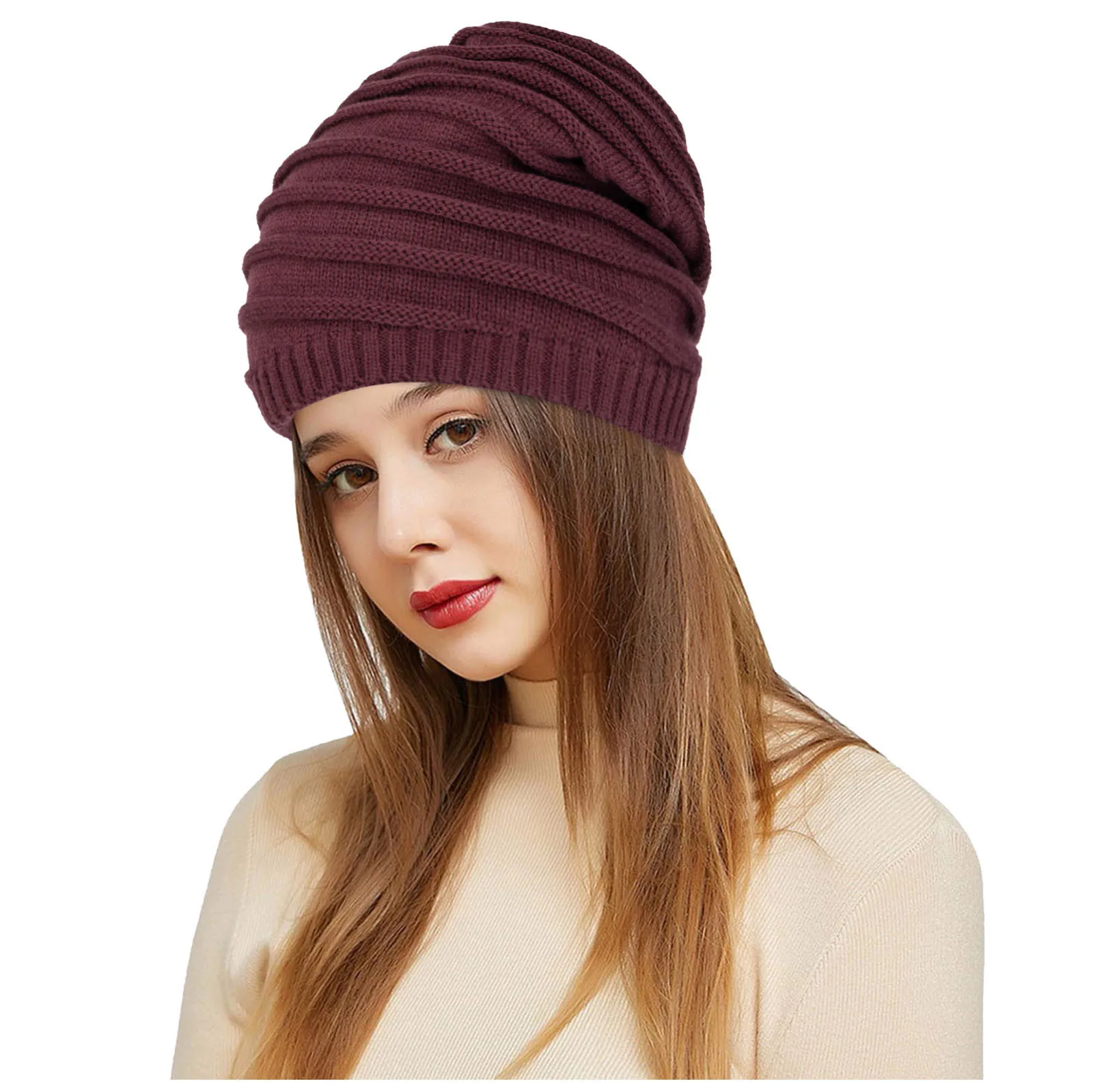 

Fashion Outdoor Skin-friendly Soft New Autumn And Winter Solid Color Adult Neutral Keep Warm Printing Hats Knitted Woolen Hat
