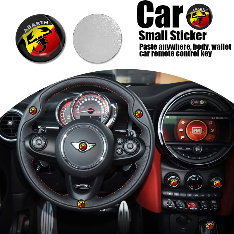 

Car 3D Circle logo Gel Steering Wheel Remote Key Sticker For Fiat Abarth Punto 500 Stilo Ducato Palio Car Accessories Tools Led