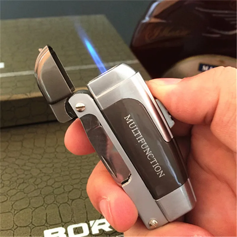 Фонарь ческая многофункциональная турбо зажигалка надувная струйная Бутановая