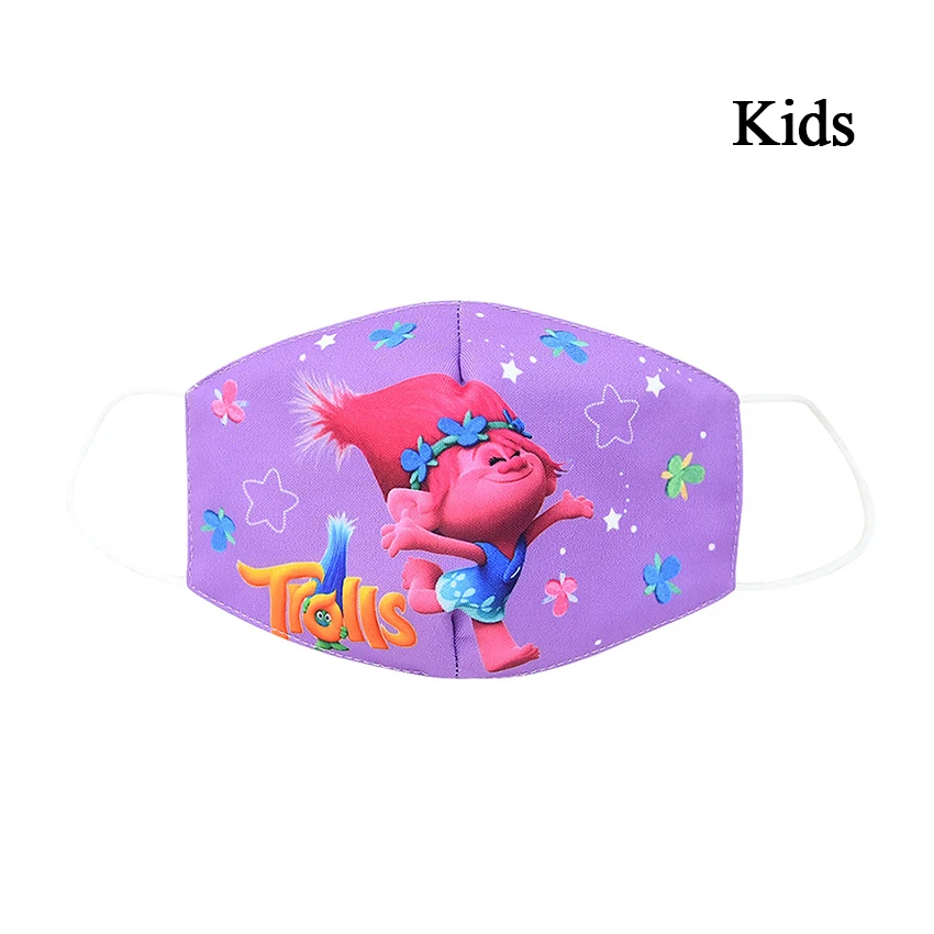 Маскарадная маска для детей с изображением троллей и Маков многоразовая