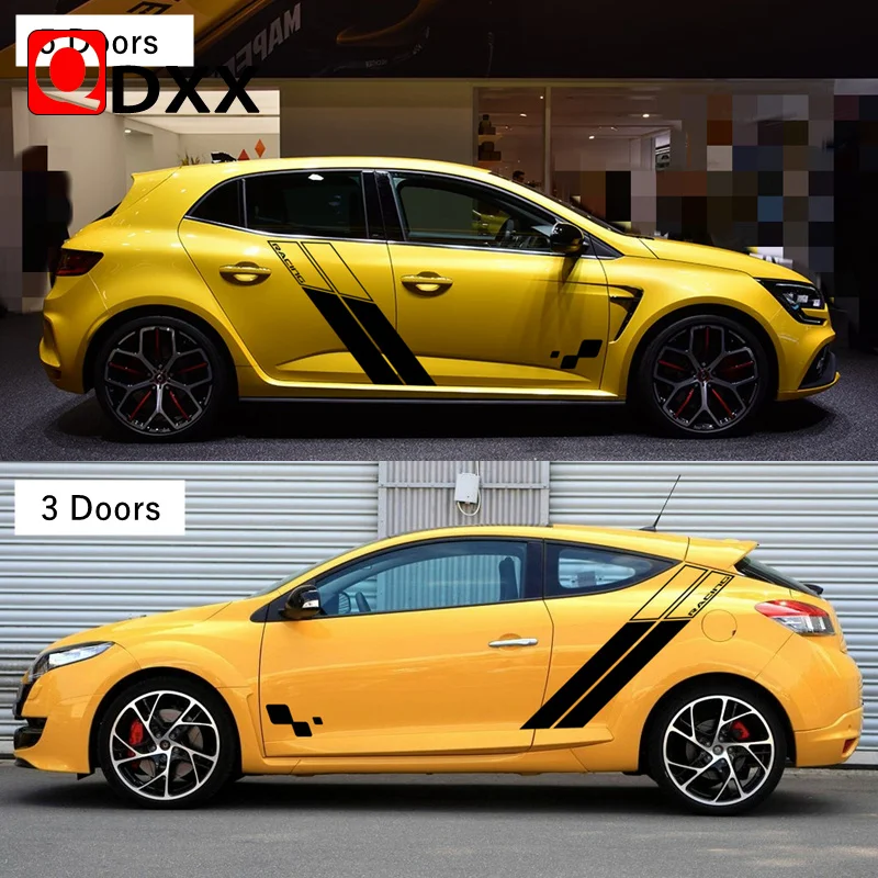 Гоночные спортивные полосы с обоих сторон искусственная кожа Декор виниловые