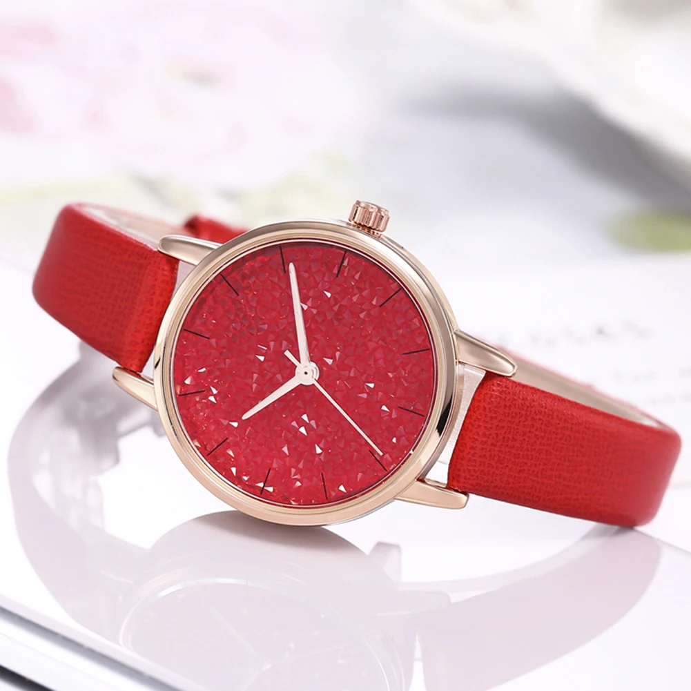 Женские Аналоговые кварцевые наручные часы Starry Стразы с круглым циферблатом и