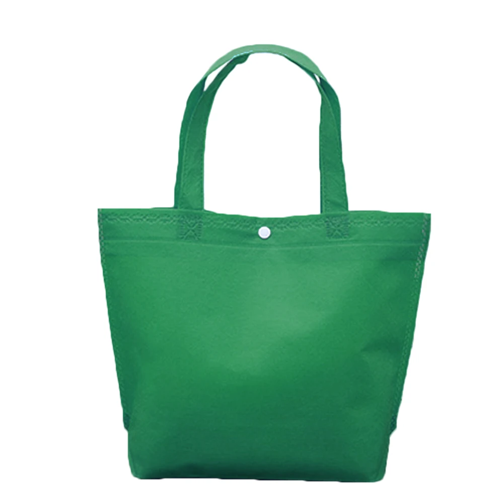 

Can Be Customizable Wholesale Foldable Button Shopping Bag Reusable Tote Pouch Women Men Convenient Colorful Travel Handbag