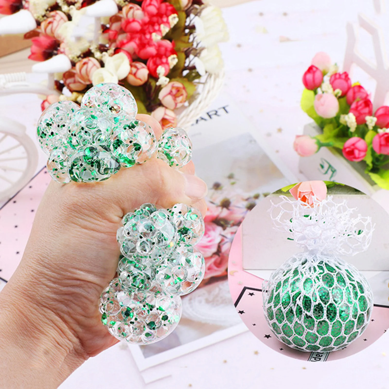 

Spongy Rainbow Ball Toy Squeezable Pressure Toy Stress Relief Ball Happy Sensory Toys Simple Dimple Fidget Toy Spinners New