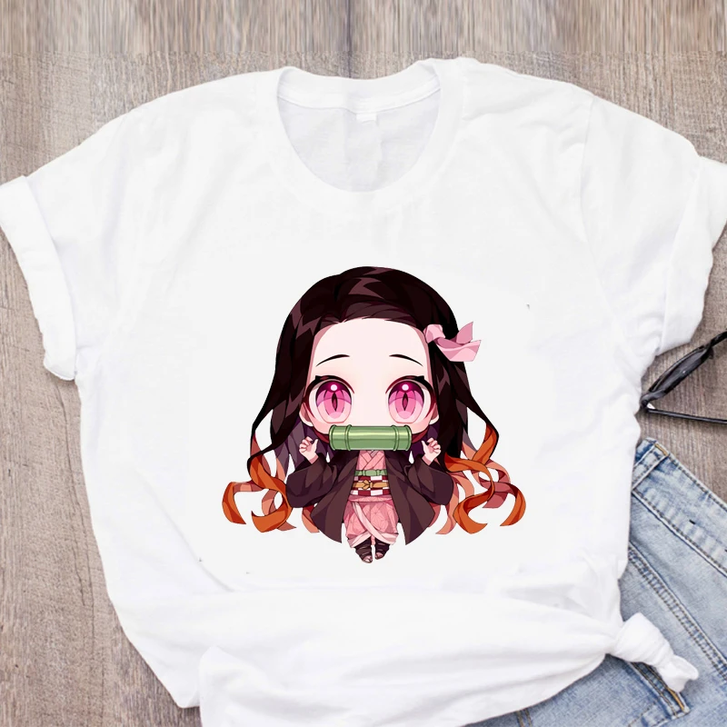 

Tie Dye Off White T Shirt Goth Plus Size Tops Summer Kawaii Kimetsu No Yaiba Anime T-Shirts Hot Sweat Girl Demon Slayer