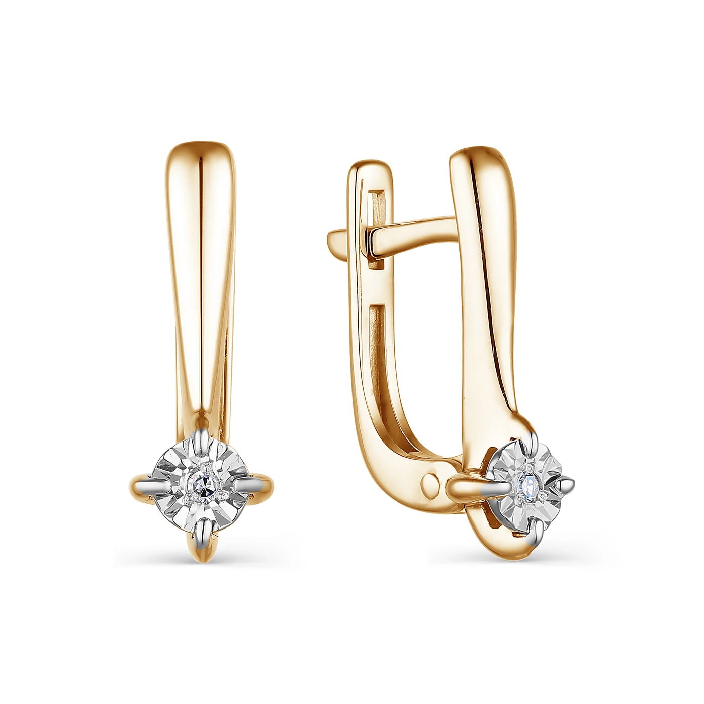 Позолоченные серьги 2021 тренд из серебра 925 пробы с бриллиантами. - купить по