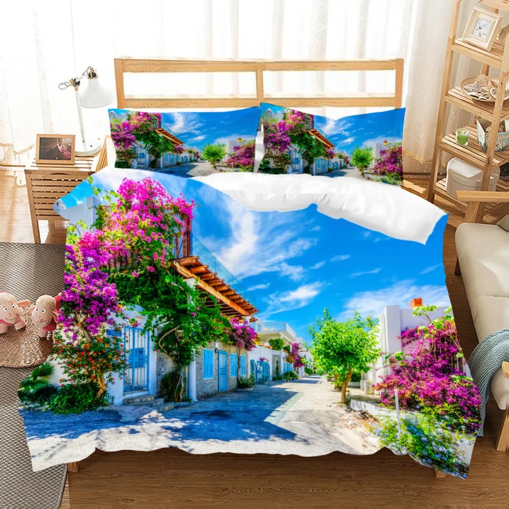 Живописный район комплект постельного белья лето пляж океан Твин полный