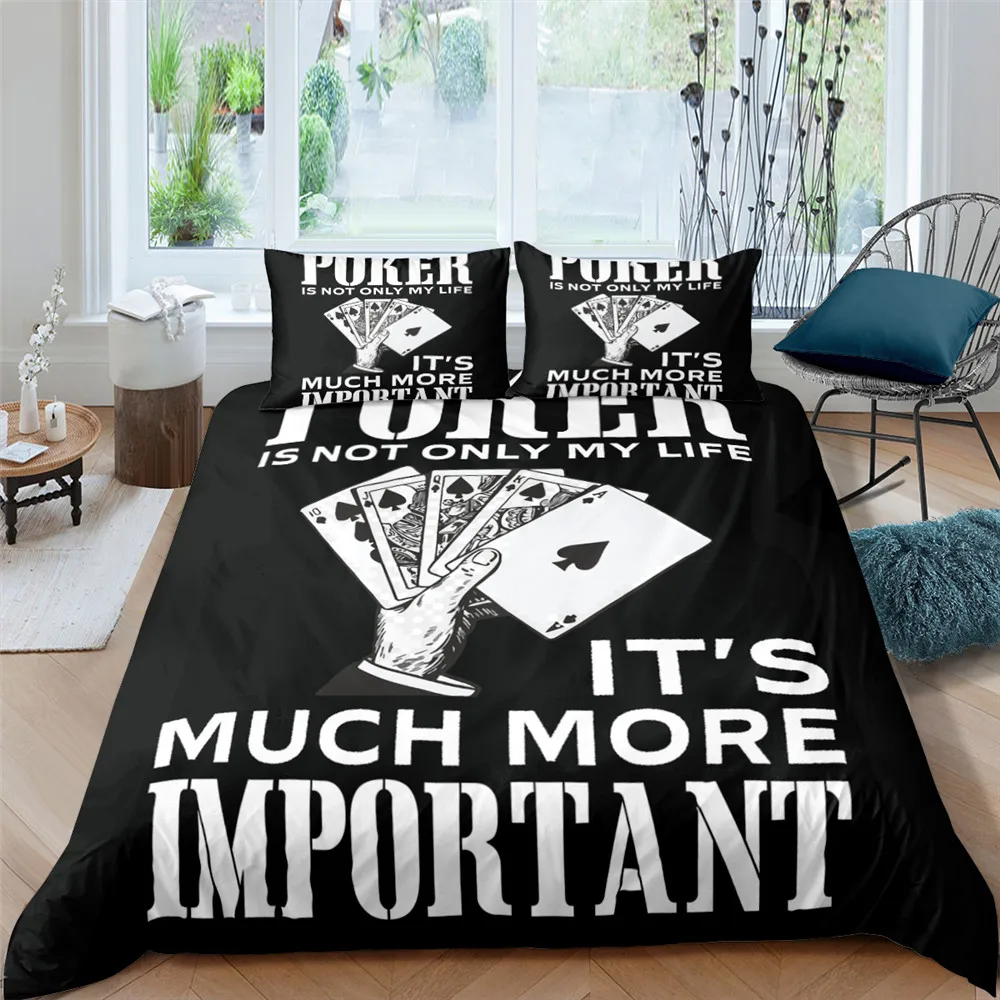

3D Bedding Set Playing Cards Print Duvet Cover Set With Pillowcase Bed Sets 2/3pcs Luxury Home Textiles