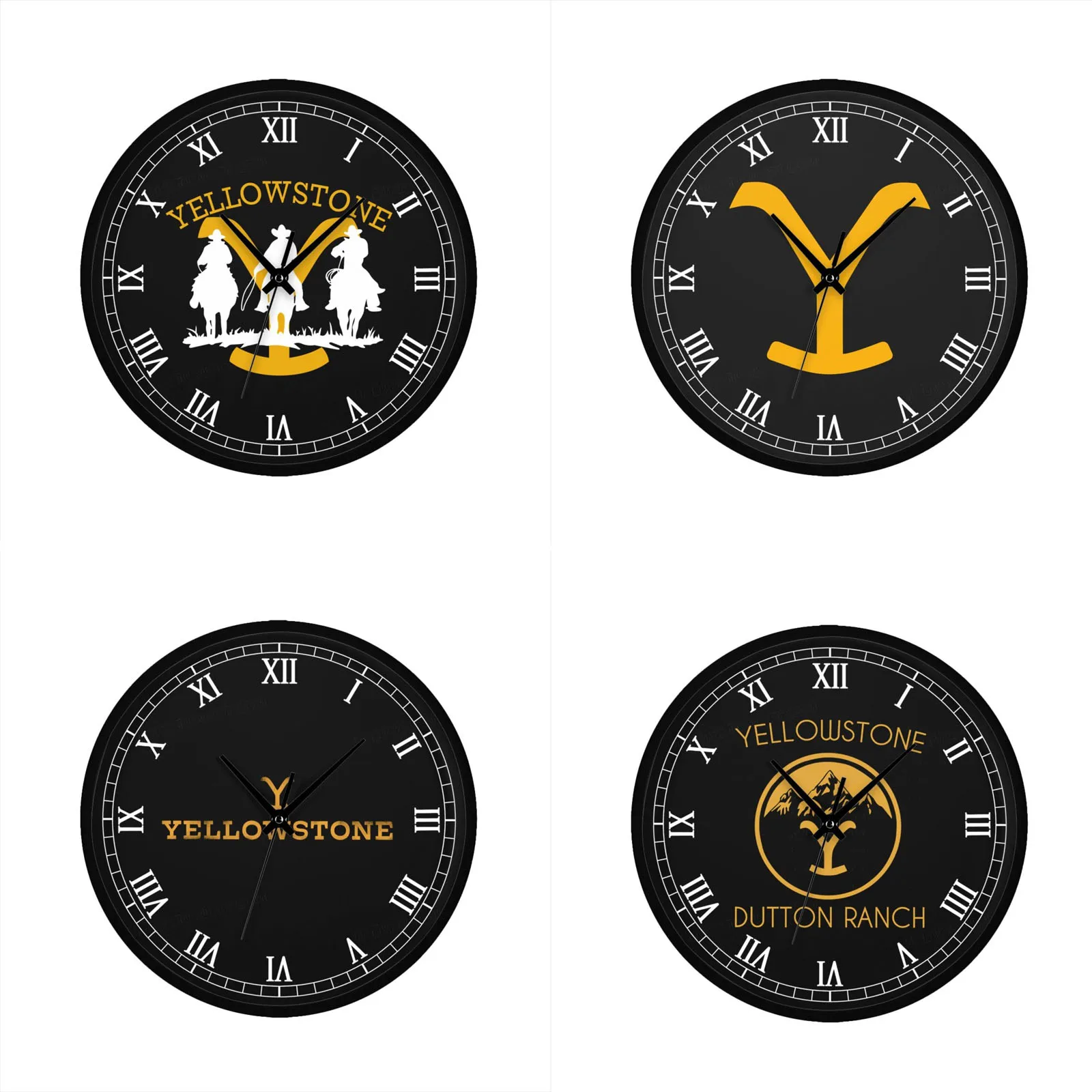 

Круглые декоративные настенные часы Yellowstone, Большие серебристые декоративные часы для гостиной, спальни, офиса