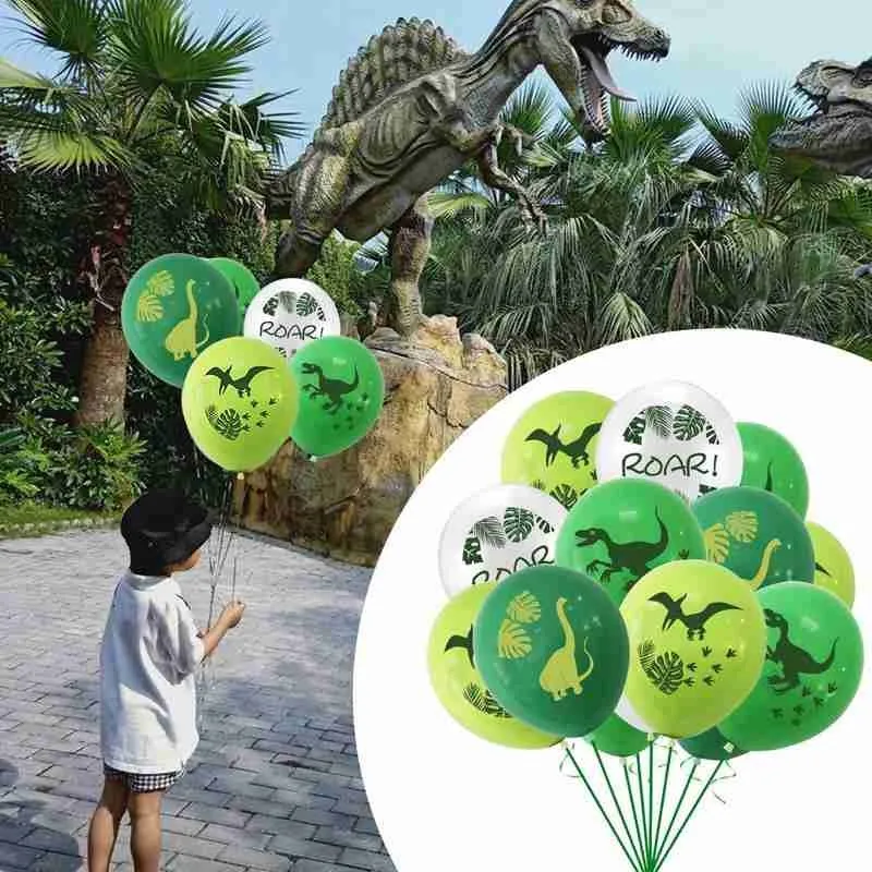 

12/16pcs 12 Inch Dinosaur Party Balloon Set Latex Birthday Birthday Dinosaur Shower Air Party Decoration Kids Balloons Them E3N9