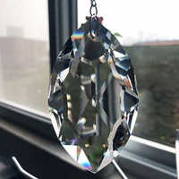 75mm oval transparent crystal chandelier accessory sun catcher capture rainbow prism chandelier diy curtain jewelry accessory