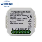 Умный модуль переключателя Woolink Zigbee, реле с нейтральным переключателем на 1, 2 клавиши, двухстороннее Беспроводное управление с поддержкой Zigbee2MQTT, Alexa, Google Home