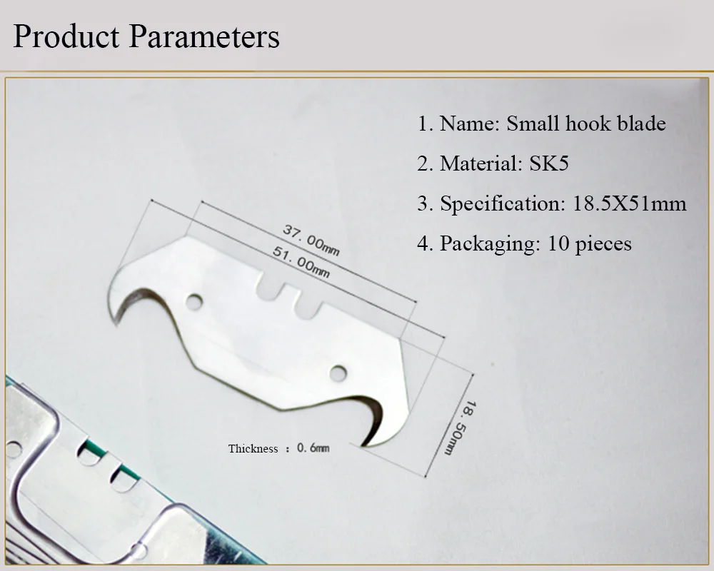 

PVC Plastic Floor Trimming Blade Small Hook Blade Dolphin Knife Safety Blade