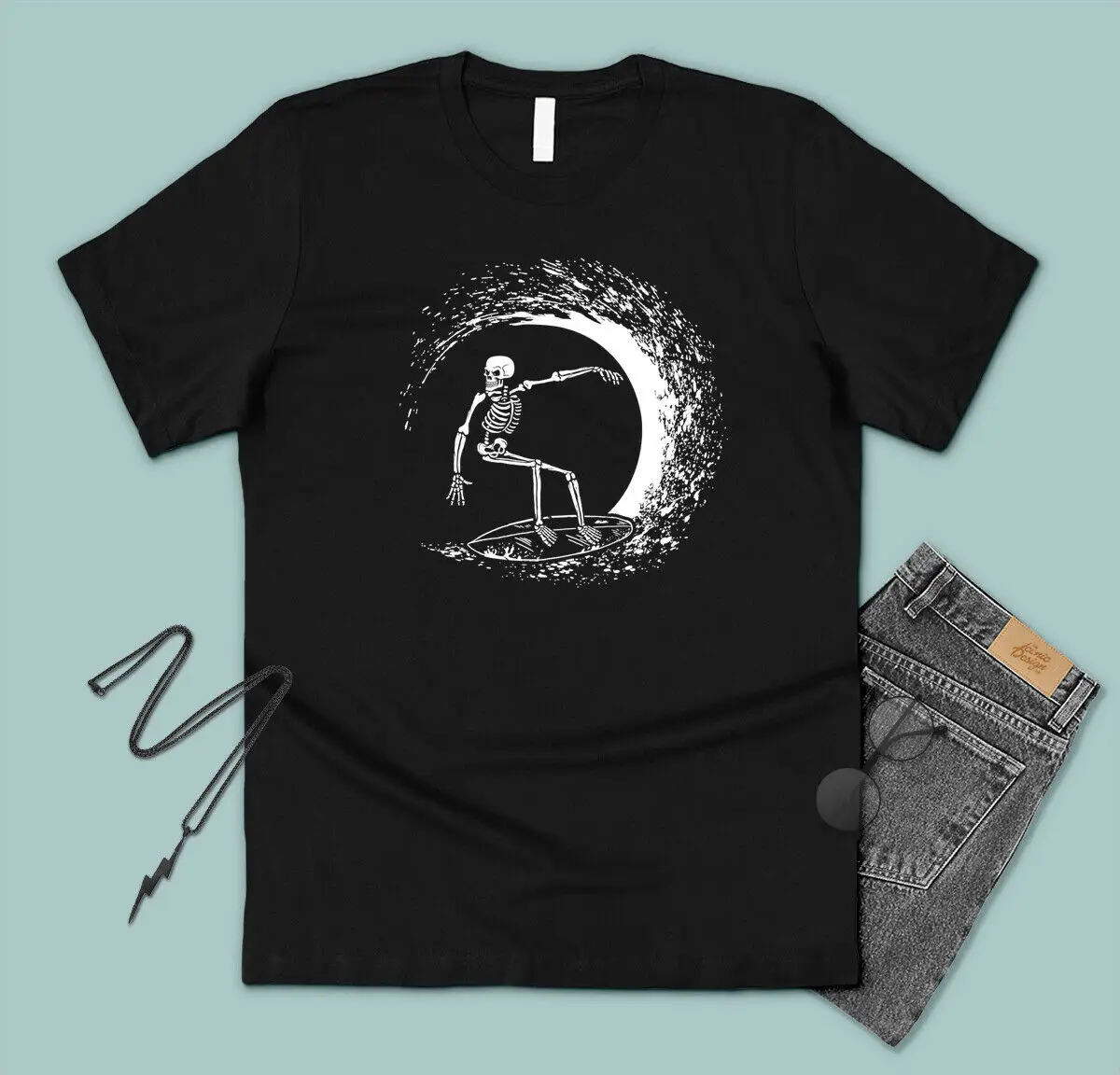 Футболка с изображением скелета для серфинга забавная футболка волнами клуба