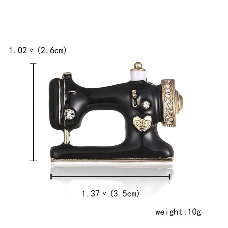3 Pcs Creative Brooch Alloy Sewing Machine Pattern Rhinestone Decor Drip Oil Breastpin Funny Badge for Women Ladies Party | Украшения и