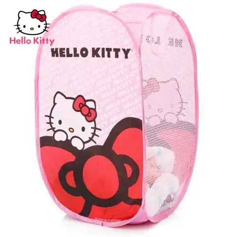 

Hello Kitty Dirty Clothes Storage Basket Fashion Creative Cute Cartoon Foldable Dirty Clothes Basket Mesh Toy Storage Basket