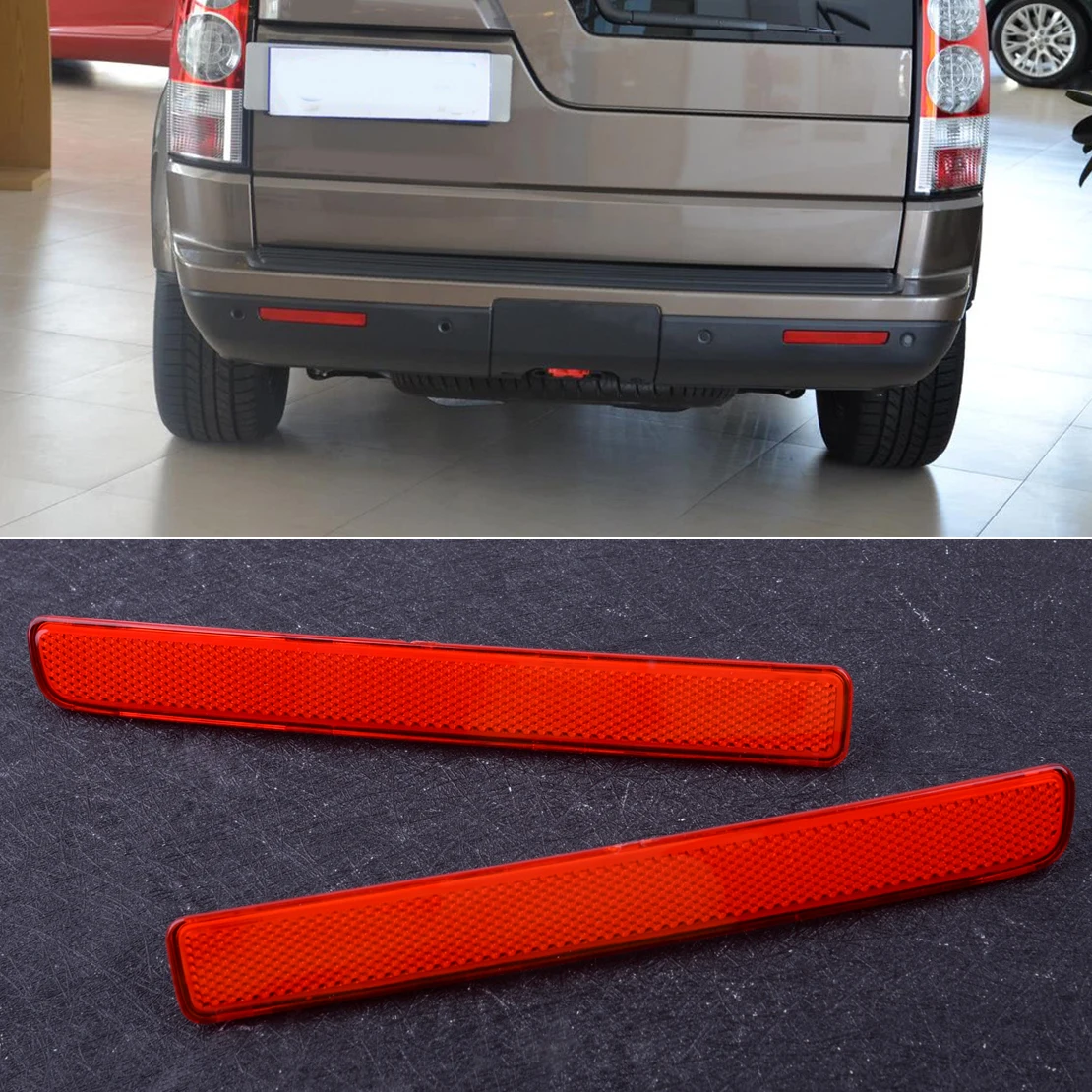 

DWCX Pair Car Rear Right Bumper Reflector Brake Stop Parking Light fit for Discovery 3 4 LR3 LR4 Range Rover Sport