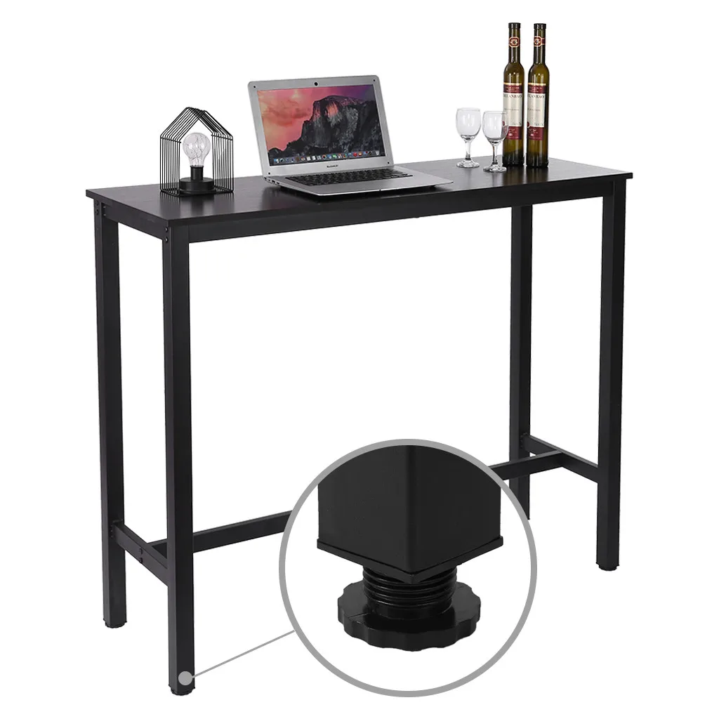 

US Kitchen Bar Table Dining Table Home Study Desk Modern Solid Wood Coffee Table With Side Storage Office Meeting Base Desk