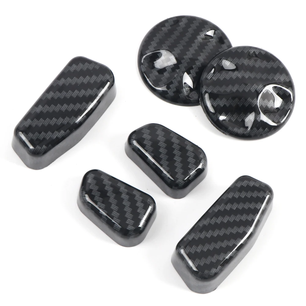 

Car-Styling Accessories 6pcs ABS Carbon Fiber Interior Car Seat Adjust Button Cover Trim for Dodge Ram 1500 2019 2020