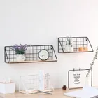 Настенное украшение, железная рама, подвесная стойка, настенный ящик для хранения, корзина, многофункциональная сетчатая металлическая настенная полка, держатель для хранения