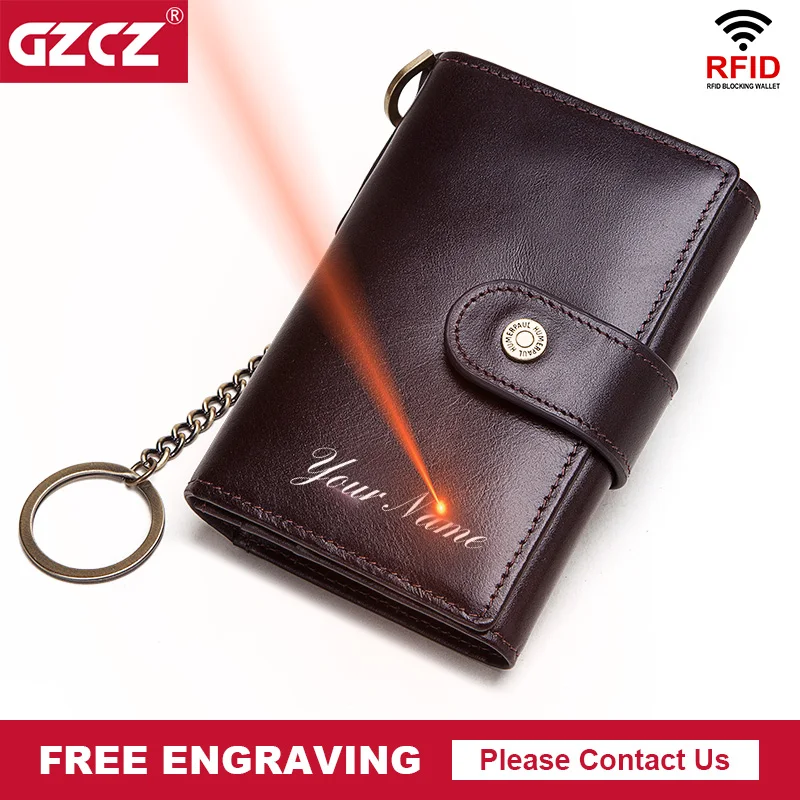 GZCZ Rfid 2020 модный держатель для кредитных карт мужской кожаный деловой кошелек
