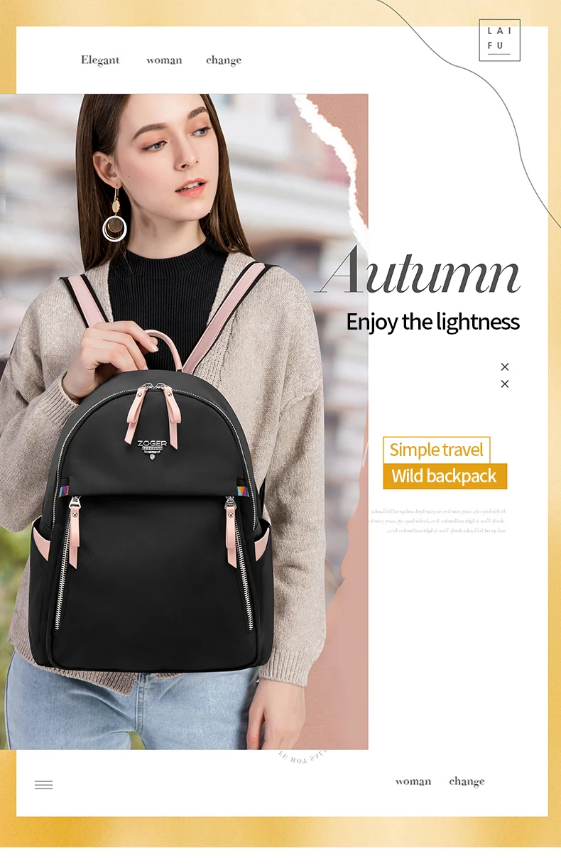 ZOGERmochila feminina new Oxford cloth casual simple backpack fashion canvas bag travel bag mochila mujer