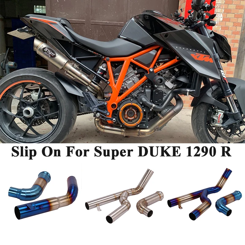 Слипоны для DUKE1290 Super Duke 1290 R, мотоциклетная выхлопная труба, модификация, соединение мотоцикла, средняя звеньевая труба 51 мм, без глушителя