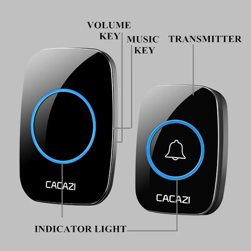 

Wireless Intelligent Waterproof Doorbell 300M Range LED Night Light Home Call bell 1 2 Button 1 2 3 Receiver