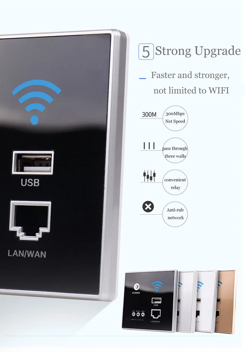 Фото Новая белая Беспроводная USB розетка 300 м 110 ~ 250 В Wi Fi зарядная настенная точка Новая белая Беспроводная USB розетка 300 м 110 ~ 250 В Wi Fi зарядная настенная точка