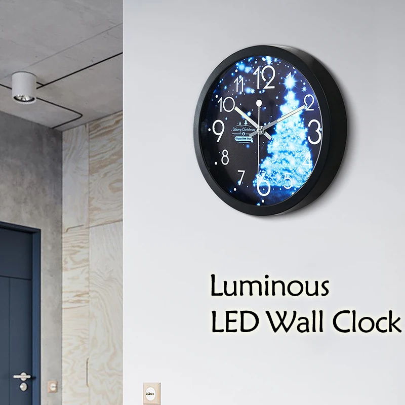 Новые светодиодсветодиодный настенные часы светящиеся большие бесшумный