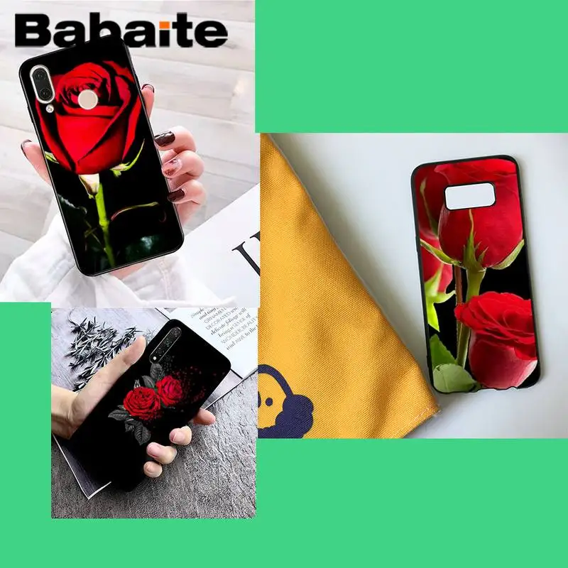 

Babaite Black Vintage Rose Phone Case for samsungaNote10lite A81 01 11 31 huaweihonor8A 9X redmi9 note9 8A oppoReno2 3pro ace
