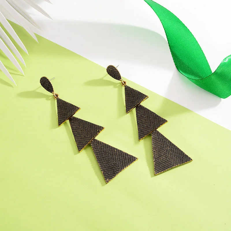 Женские серьги с кисточками MAIKALE длинные Многослойные треугольные из сплава