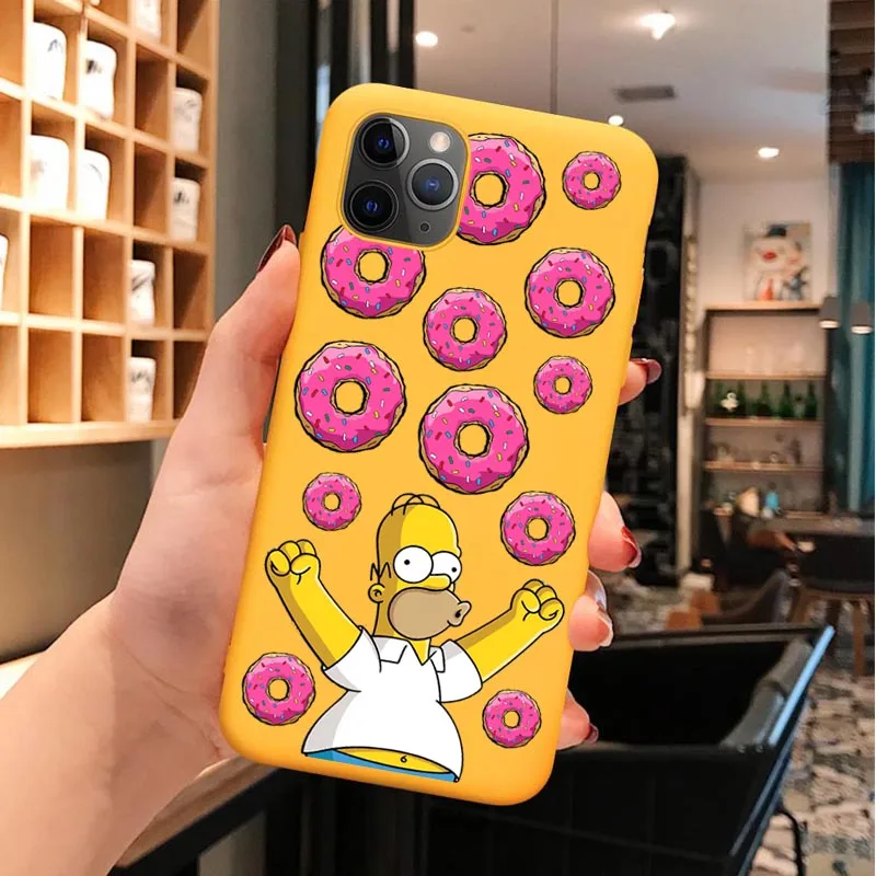 

Funny Cute Simpson Yellow Soft Silicone TPU phone Case For iPhones 12 mini 12 11 Pro Max SE 2020 6s 7 8 Plus X XR XS Max Cover