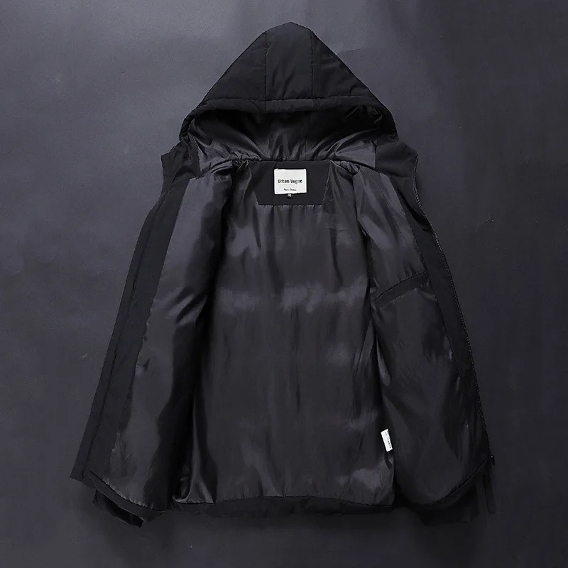 Winter Man Cotton-padded Clothes Loose Coat Self-cultivation Leisure Time Solid Color Even Cotton Cap Youth Men's Cotton-padded