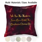 Наволочка на подушку пока темнота, наволочка из хлопка и льна, с изображением трона стекла, манона, книги, цитаты