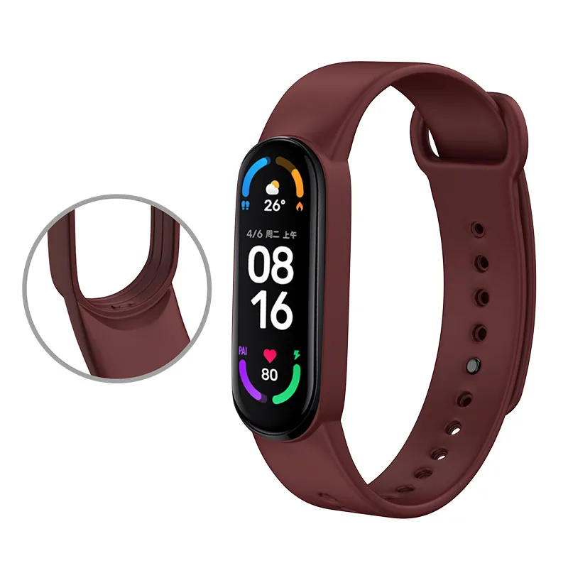 Ремешок 100% подходит только для Xiaomi Mi Band 6 сменный Браслет miband новый силиконовый