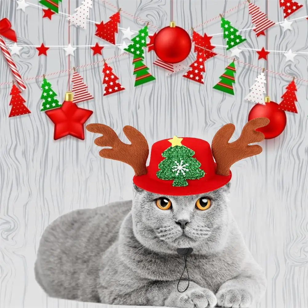 Кошка шляпа для животных Рождественские парики кота собаки домашнего животного