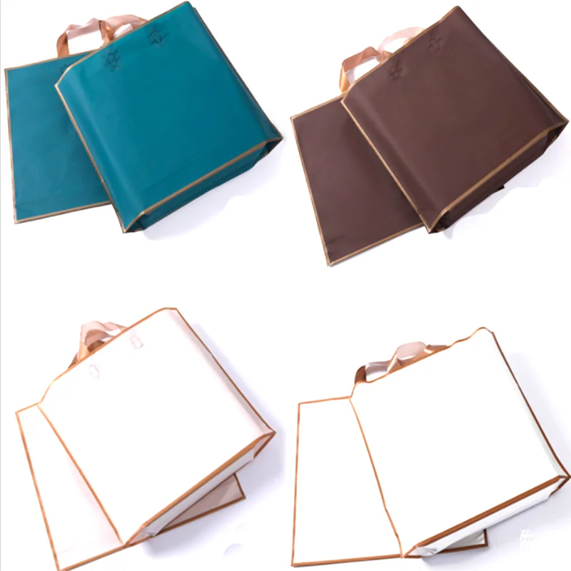 

50Pcs/Lot Plastic Bags With Handle Wedding Gifts Package Shopping Packaging Bags