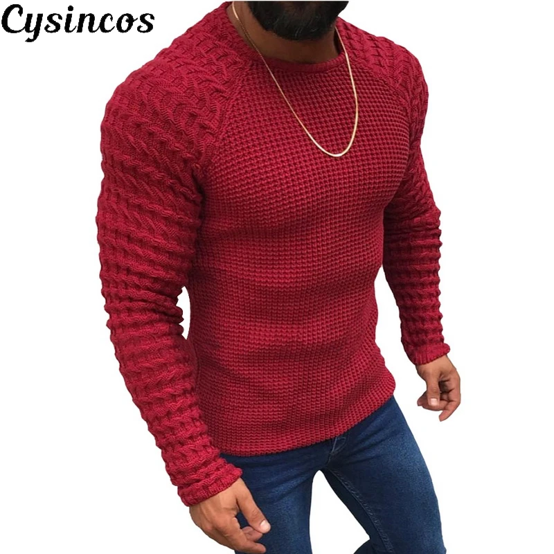 CYSINCOS новинка 2019 Мужской Повседневный пуловер с воротником свитера Осень зима