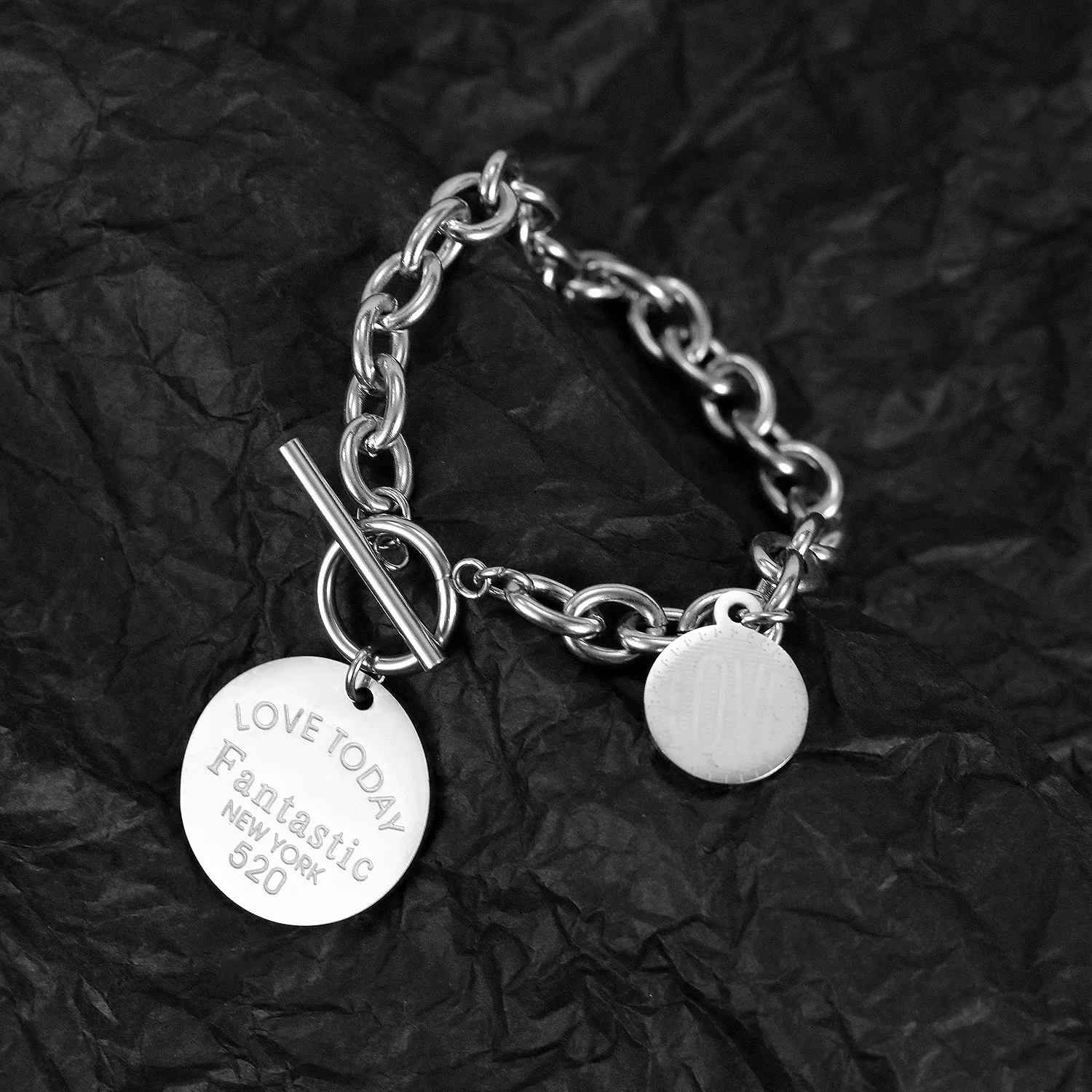 Минималистичные круглые браслеты Kpop из нержавеющей стали для девушек и женщин 2020