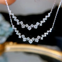 charm female diamond cz pendant real 925 sterling silver choker party wedding pendants necklace for women girl jewelry gift
