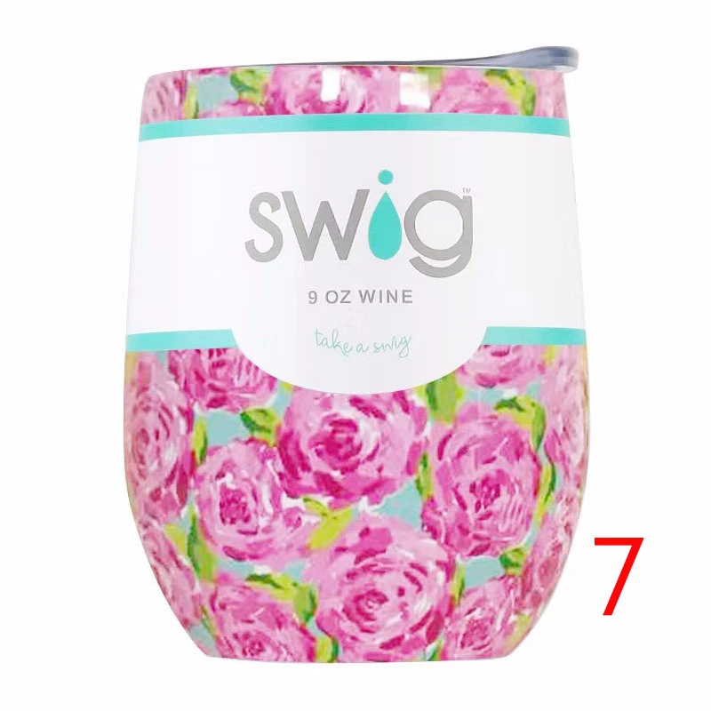 Swig кружки винного цвета Termos Tumber кружка из нержавеющей стали Термос Stemless 9oz с крышками