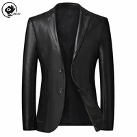 little rain men autumn leather jacket slim leather coat man 2021 new mens brand pu business leisure suit veste cuir homme