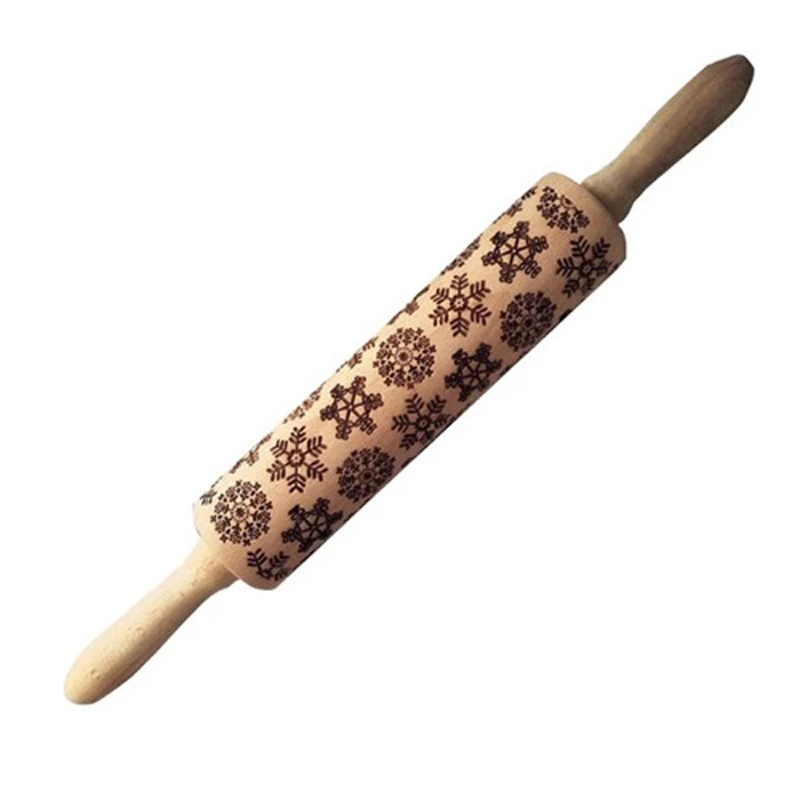 

Embossed Wooden Rolling Pin With Pattern For Baking Cookies Noodle Biscuit Fondant Cake Dough Patterned Wood Rolling Pin