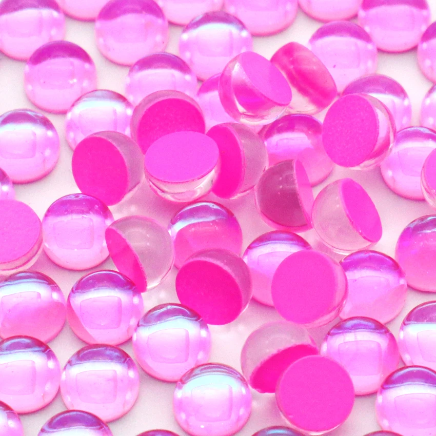 

SS6-SS20 Electroplating Mocha Semi-Round Pearl 75PCS Pink Nail Beads Non Hot Fix Flatback Grass Bulk Clothing DIY Materials