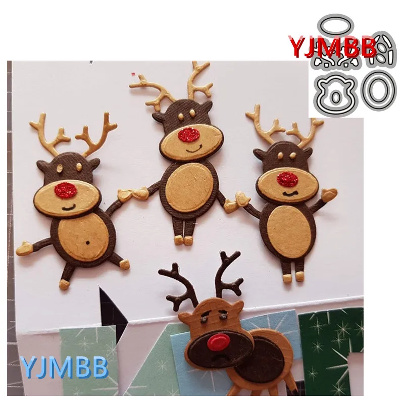 

YJMBB новый Санта-олень Счастливого Рождества металлические Вырубные штампы для скрапбукинга альбома бумаги DIY карты Ремесло тиснение высечк...