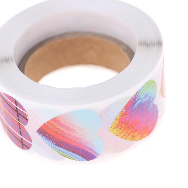 

500PCS/Roll Cute Fashion Love Heart Shaped Label Sticker Scrapbooking Package Gift Labels Birthday Party Home Decoration